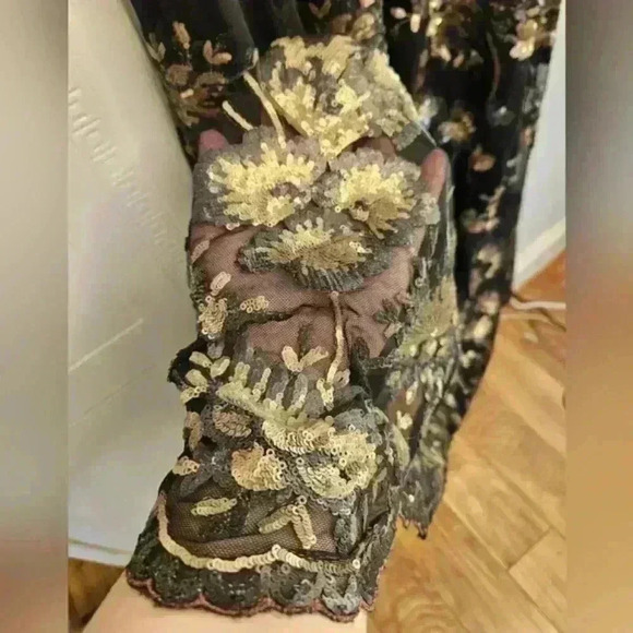 IGIGI Ekanta Black and Gold Beaded Maxi Sleeveless Empire Waist Dress  18/20 - Picture 8 of 16